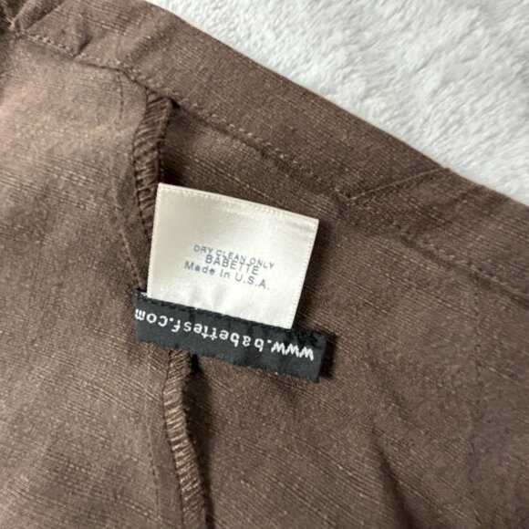 Babette Womens Brown Silk Linen Blazer Jacket Medium Pockets Lightweight USA - Picture 5 of 7